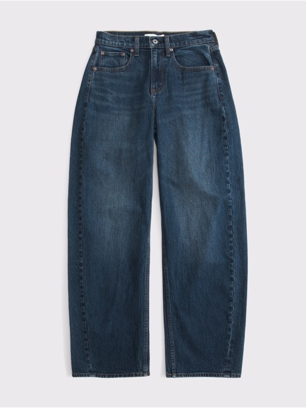 Abercrombie Women’s Curve Love High Rise Barrel Jean | Dark | 28 Regular
